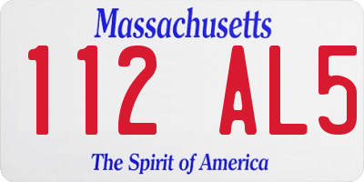 MA license plate 112AL5