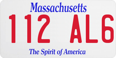 MA license plate 112AL6