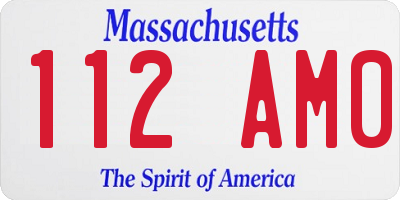 MA license plate 112AM0