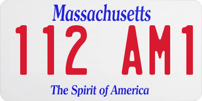 MA license plate 112AM1