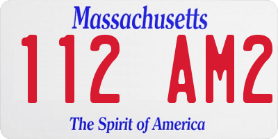 MA license plate 112AM2