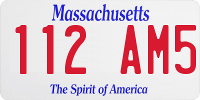 MA license plate 112AM5