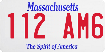 MA license plate 112AM6