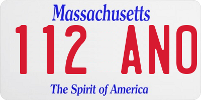 MA license plate 112AN0