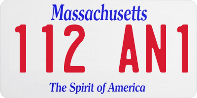 MA license plate 112AN1