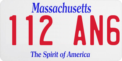 MA license plate 112AN6