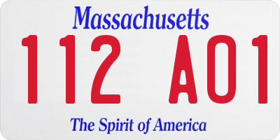 MA license plate 112AO1