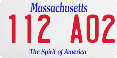 MA license plate 112AO2