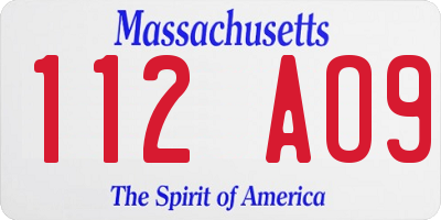 MA license plate 112AO9