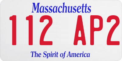 MA license plate 112AP2