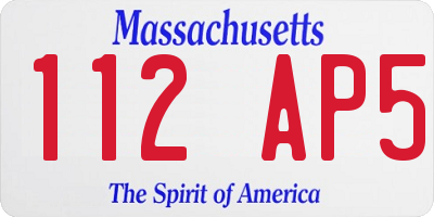 MA license plate 112AP5