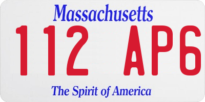 MA license plate 112AP6