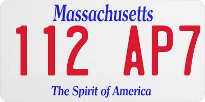 MA license plate 112AP7