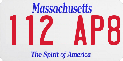 MA license plate 112AP8