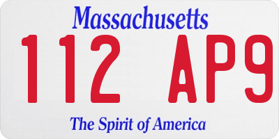 MA license plate 112AP9