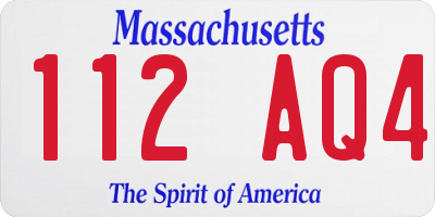 MA license plate 112AQ4