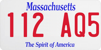 MA license plate 112AQ5
