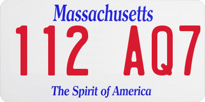 MA license plate 112AQ7