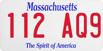 MA license plate 112AQ9