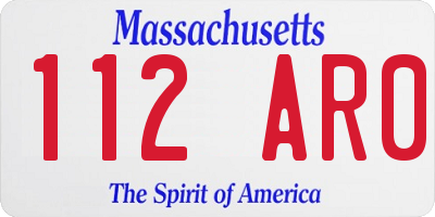 MA license plate 112AR0