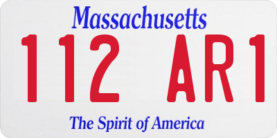 MA license plate 112AR1