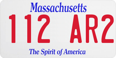 MA license plate 112AR2