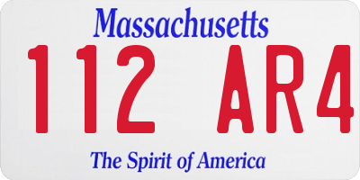 MA license plate 112AR4