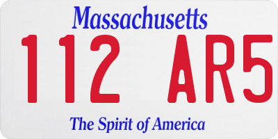 MA license plate 112AR5
