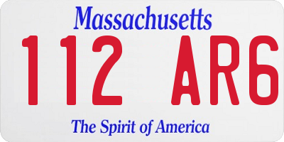 MA license plate 112AR6