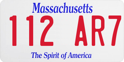 MA license plate 112AR7