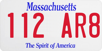 MA license plate 112AR8