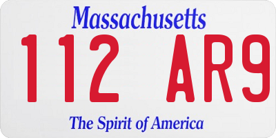 MA license plate 112AR9