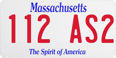 MA license plate 112AS2