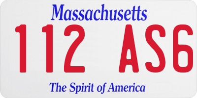 MA license plate 112AS6