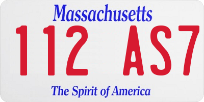 MA license plate 112AS7