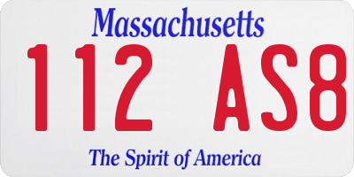MA license plate 112AS8