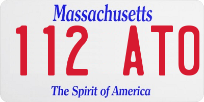 MA license plate 112AT0