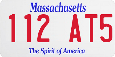 MA license plate 112AT5