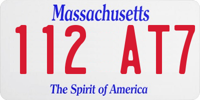 MA license plate 112AT7
