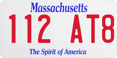 MA license plate 112AT8