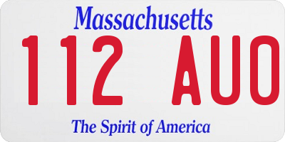 MA license plate 112AU0