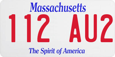 MA license plate 112AU2