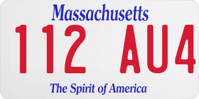 MA license plate 112AU4