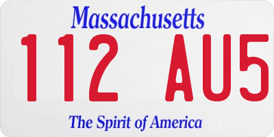 MA license plate 112AU5