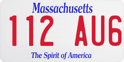 MA license plate 112AU6