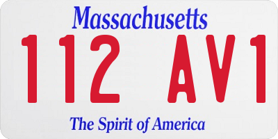 MA license plate 112AV1