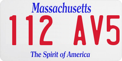 MA license plate 112AV5