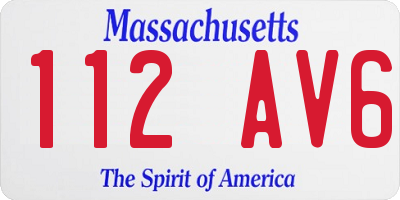 MA license plate 112AV6