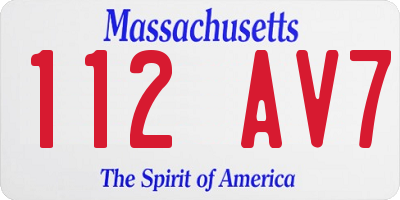 MA license plate 112AV7