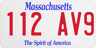 MA license plate 112AV9